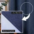 thumbnail image 3 of Quality Home Linen Blend Blackout Curtains - Antique Bronze Grommets - 52" W x 84" L - Indigo (Single Panel), 3 of 4