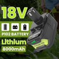thumbnail image 2 of Kit de cargador de batería Reoben 18V 8.0Ah de ion de litio, paquete de 2, 2 of 7