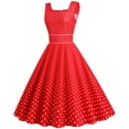 thumbnail image 1 of B91xZ Robe Maxi Grande Taille pour Femmes Sans Manches Robes Décontractées Mini Robe Sans Manches Col en V Nœud devant Robes d'Été Fluides, Rouge m, 1 of 5