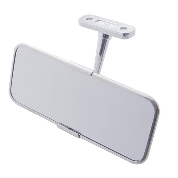 United Pacific M1003 Polished Stainless-Steel Cobra Style Interior Rearview Mirror, Chrome Plated Mirror Arms – One Mirror