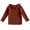 Brown, variant on Toddler Girls Solid Color Double Ruffle Collar Sweaters Kid's Crochet Knit Pullover Basic Bottom Tops Khaki