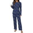thumbnail image 3 of UVN Womens Pajamas Sets Long Sleeve Tops and Long Pants 2 Piece Outfit Fall Sleepwear Nightwear Soft Pjs Lounge Sets, 3 of 9