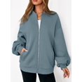 thumbnail image 6 of Women'S Fall Fashion Oversized Sweatshirt Jackets with Zipper Casual Long Sleeve Outerwear Winter Outfits Lake Blue S, 6 of 10