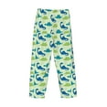 thumbnail image 3 of Vsdgher Cute Dinosaur Blue Green Print Mens Pajama Pants Sleep & Lounge Pants, PJ Bottoms With elastic waistb and Pockets, 3 of 5