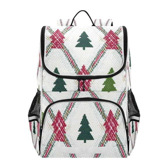 Christmas Trees with Colorful Diagonal Lines Backpack Purse Daypack Book Bag Fashion Accessories Unisex 15L for Commute Travel School
