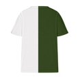 thumbnail image 4 of Shirts for Women Short Sleeve Solid Color Patchwork V-Neck Casual Loose Blouse Army Green M, 4 of 5