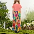 thumbnail image 5 of Ugoldhm Girls Floral Maxi Dresses Short Sleeve Crew Neck Summer Casual T-Shirt Dress 4-14 Years, 5 of 5