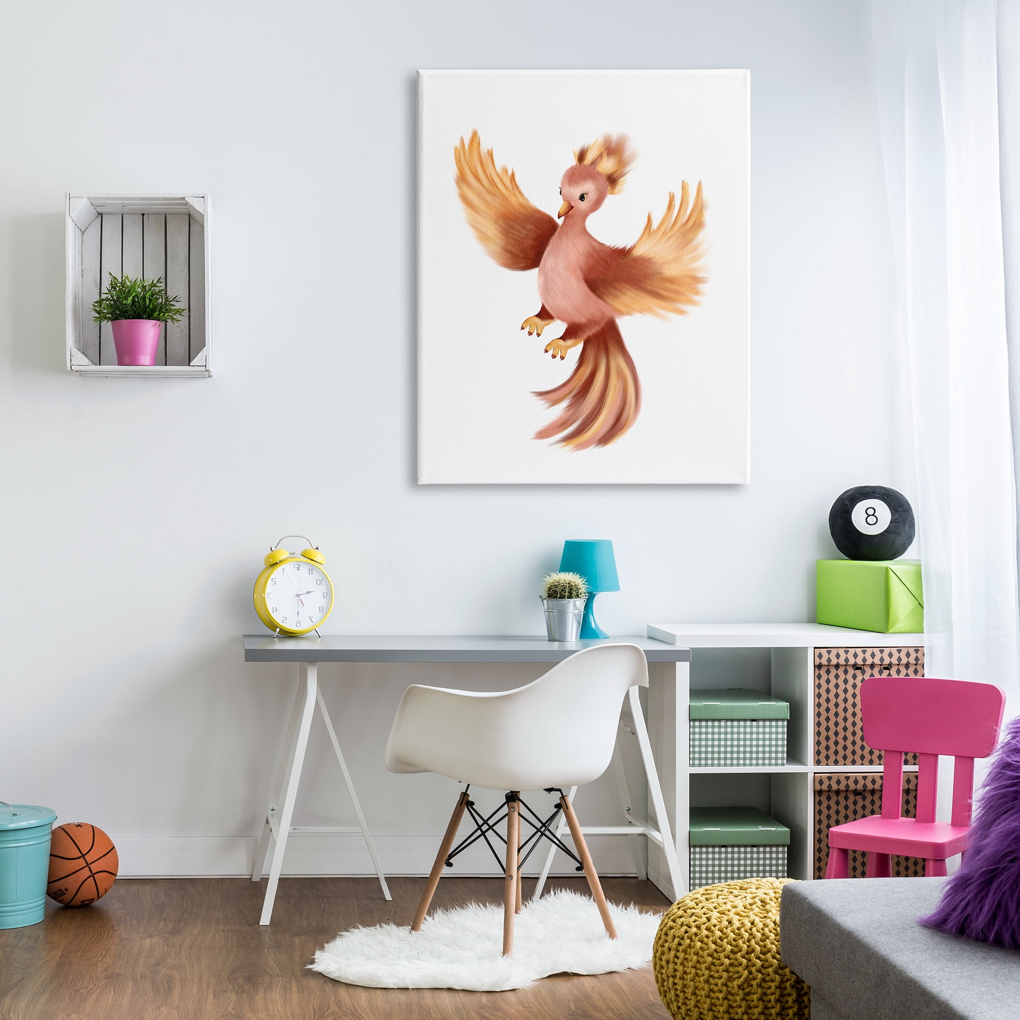 Stupell Industries Flying Phoenix Bird Mythology Fantasy Creature Illustration Painting Gallery Wrapped Canvas Print Wall Art, Design by Studio Q