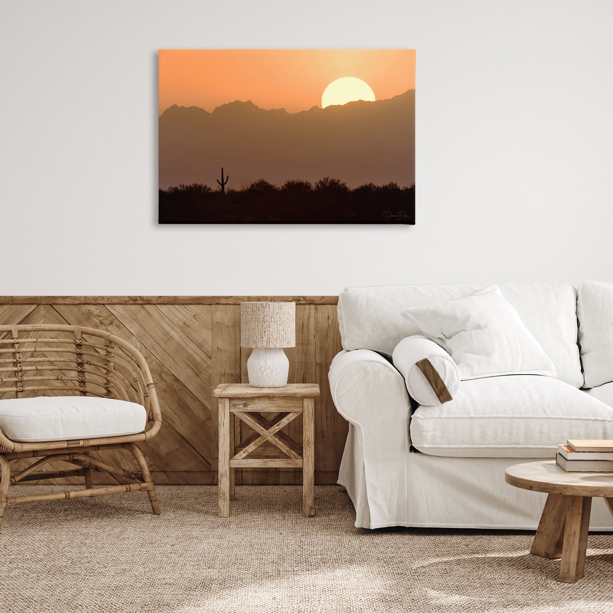 Stupell Industries Sunlit Desert Cactus Landscape & Nature Photography Wrapped Canvas Art Print Wall Art, 36 x 24