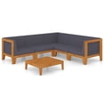 thumbnail image 2 of vidaXL 6 Piece Patio Lounge Set with Cushions Solid Acacia Wood, 2 of 11