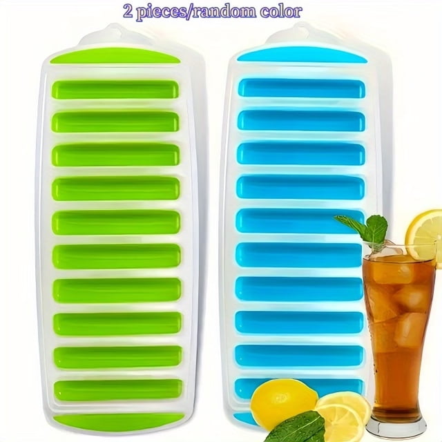 Bandeja de hielo de silicona Flexible, 10 compartimentos, Color aleatorio, 2 uds., molde de hielo de fácil liberación for bebidas, batidos y preparación de alimentos