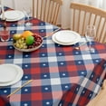 thumbnail image 4 of 4th of July Tablecloth Rectangle Patriotic Memorial Day Red Blue Buffalo Plaid Stars Table Cloth - 60 x 84 Oblong Polyester Independence Day Table Cover Washable Waterproof for Party Picnic Dinner, 4 of 8