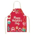 thumbnail image 2 of Dvkptbk Tablier 1 Pce Parent Adulte la Famille Cuisine Imprimé Saint-Valentin Tabliers en Lin Kitchen Essentials, 2 of 2