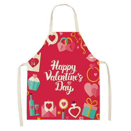 

BKFYDLS Kitchen Tools and Kitchen Decor in Home 1pc Parent adult the Family Kitchen Valentine s Day Print Linen Family Aprons on Clearance
