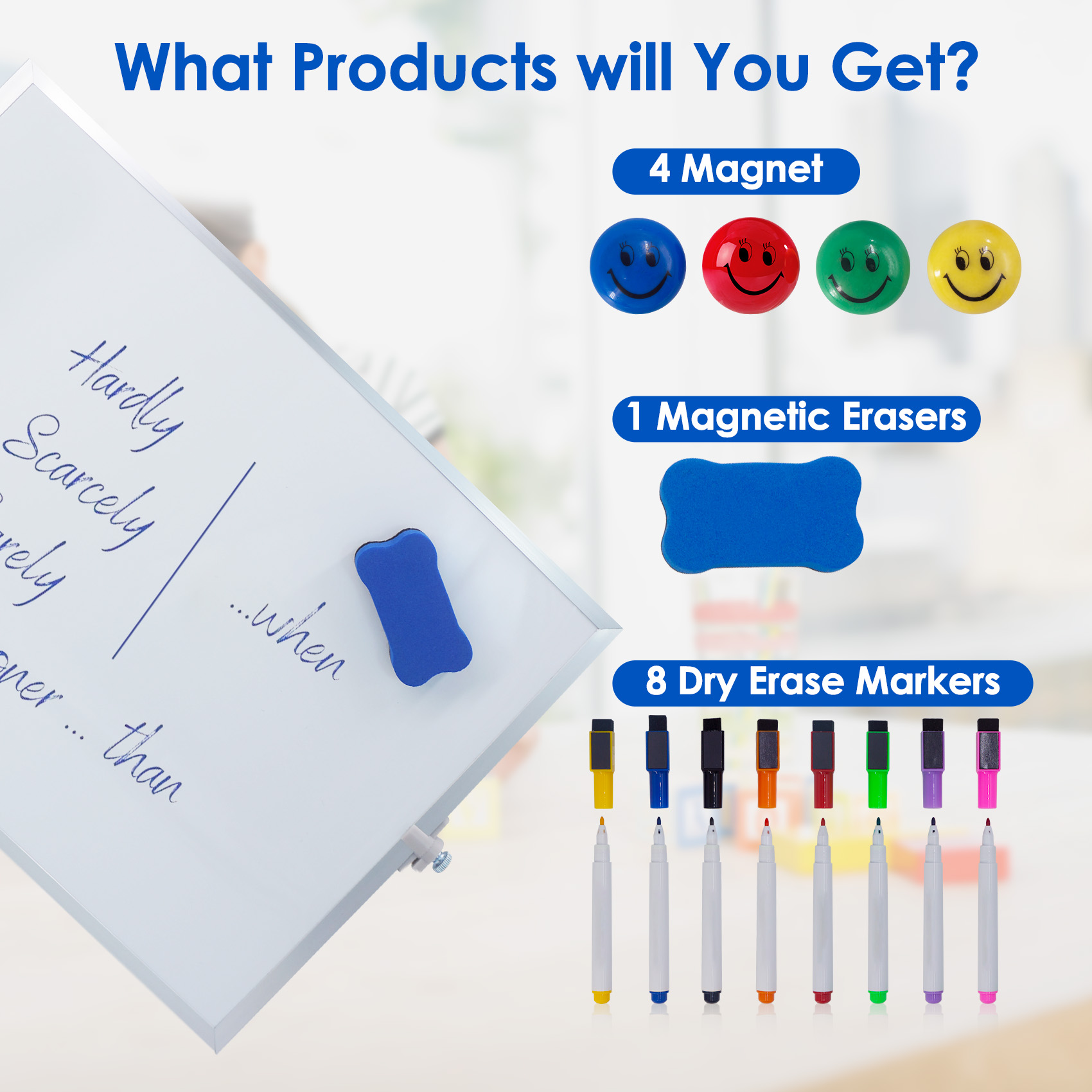 YOLETO Magnetic Double-Sided Dry Erase Board with Stand photo 5