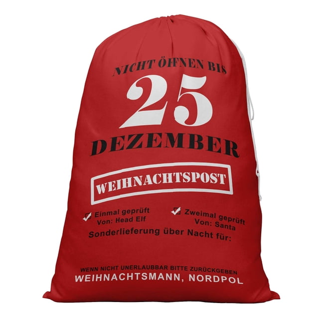 Printtoo 2 Pcs Large Santa Sacks With Drawstring Canvas Xmas Gifts Bags For Kids Christmas 27x20 Inch