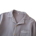 thumbnail image 5 of Solid Color Pajamas for Man Short Sleeve Long Pants Button Open Front Pajamas Set with Pockets Gray 2XL, 5 of 8