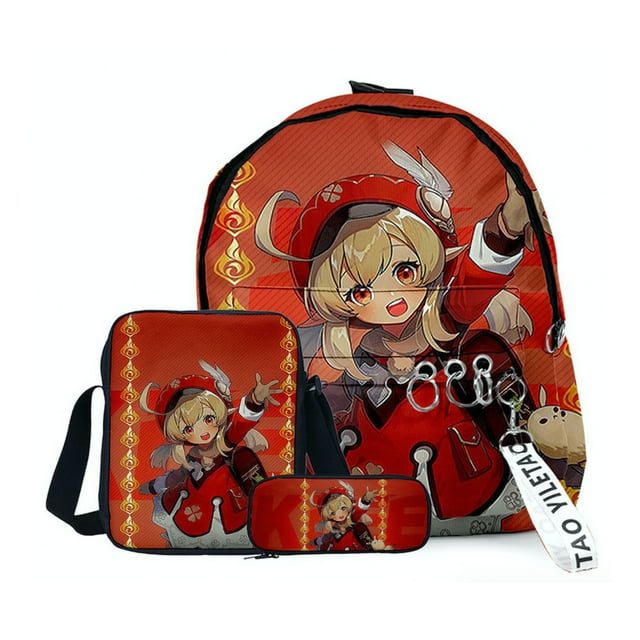 Set de mochilas con estampado 3D Impact Anime School Kids, 3 piezas