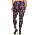 thumbnail image 2 of Buttery Smooth Vertical Mayan Mirage Floral Leggings - Plus Size - 1XL 2XL 3XL Navy 1XL/2XL, 2 of 2