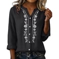 thumbnail image 6 of Aoiroe Womens 3/4 Sleeve Tops,Business Work Tee Top Tunic Bohemian Tops Womens Fall Tops Casual Solid Summer Tees 2026 Trendy Tunic Top Casual Short Sleeve Tops Black 2XL, 6 of 9
