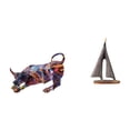 thumbnail image 1 of Figuras De Toro De Resina Modernas, Obras De Arte Coloridas, Colección De Esculturas De Animales De Feng Shui, Estatuas Y Decoración De Veleros, Estatua De Velero, Adorno De Velero, Figura De, 1 of 8