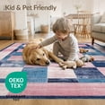 thumbnail image 4 of ODIKA 3'x5' Washable Throw Rug Abstract Modern Interlocking Mosaic With Distressed Accent Motifs for Entryway, Kitchen, Mudroom, Stain Resistant, Low Profile, Non-Slip, 4 of 7