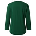thumbnail image 6 of Fouhkni 3/4 Sleeve T Shirts for Women V Neck Half Button Loose Basic Tunic Tops Summer Solid Color Blouses, 6 of 6