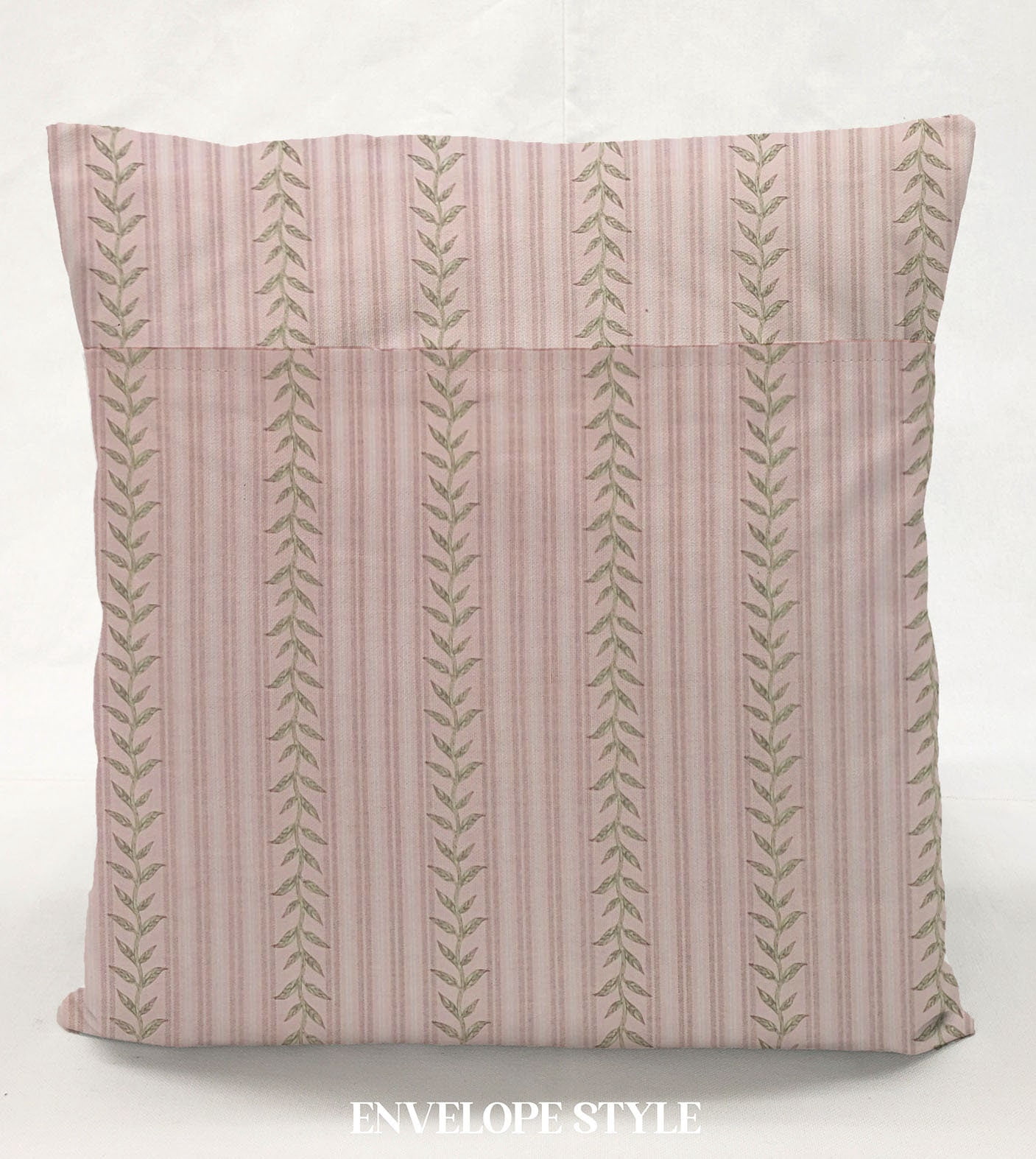 Striped Vines Pillowcase / Pillow Cover by Penny's Needful Things (16 x 16) (Pink)