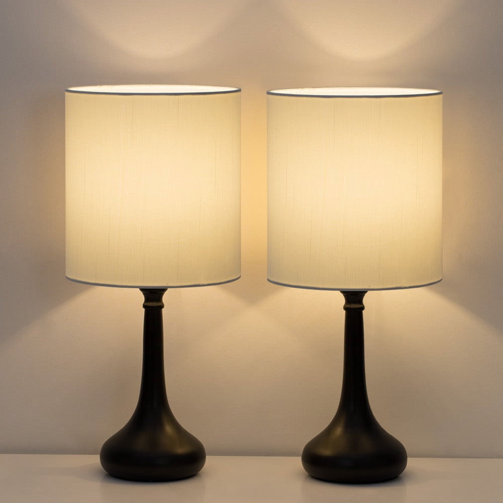 Dorm Hotel Black Modern Nightstand Lamp for Bedroom Bundled Goods HAITRAL Bedside Table Lamps Living Room