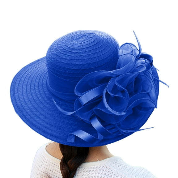 Uqiangy Fascinators Hats for Women Tea Party Wedding Hat Church Hat Church Hats Wedding Hats for Women Elegant Women Hats Fashion Dress Hats for Women Blue
