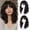 Chocolate Brown, variant on Layered Wavy Bob Wig with Bangs for Women, Wavy Texture, Layered Cut, Bob Cut, Fringe, Adjustable Cap, designed as a wearable hair styling piece for women who want to change their hairstyle,Ginger