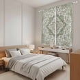 thumbnail image 3 of Sage Green Boho Kitchen Curtains 63 Inch Length, Vintage Abstract Ethnic Tribe Tiers Curtains for Living Room Berdoom Bathroom, Light Filtering Drapes Rod Pocket Window Treatment 2 Panels 42"Wx63"L, 3 of 8