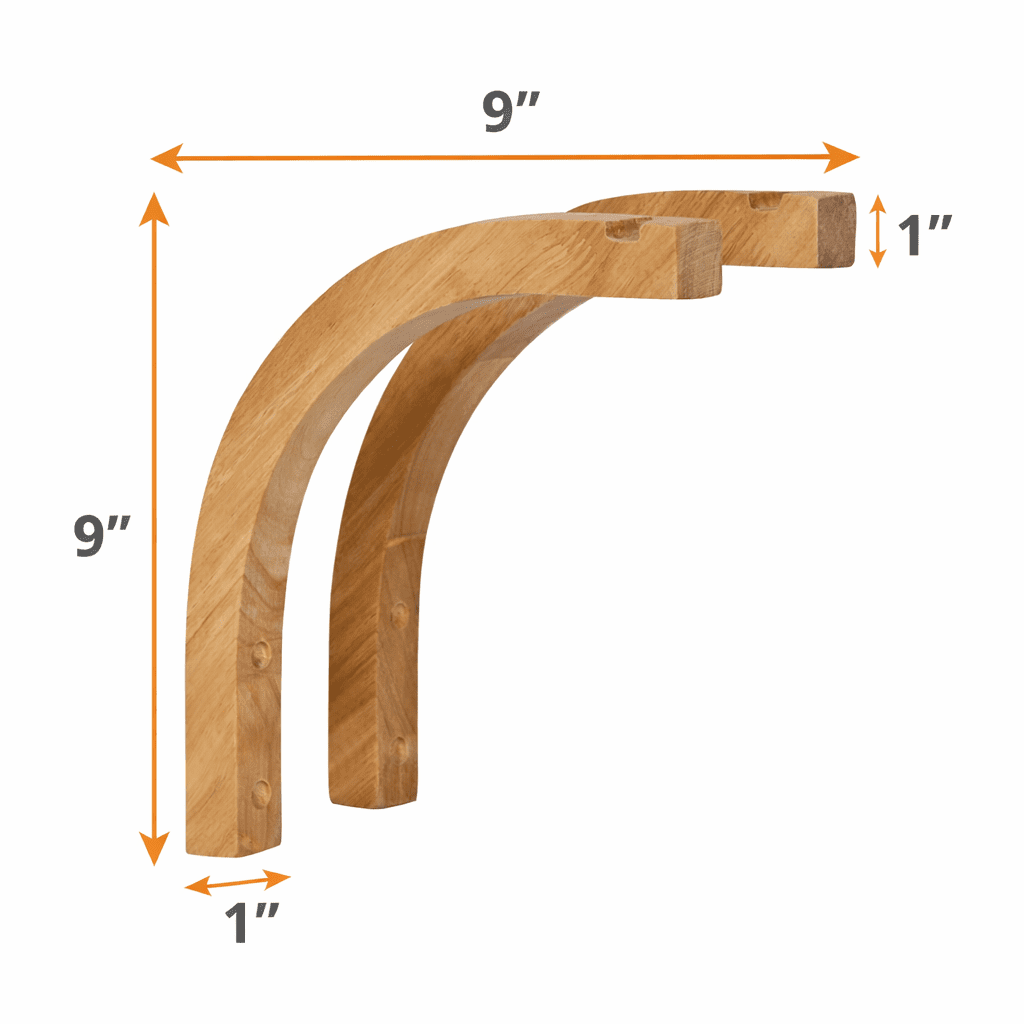 Backyard Expressions Curved Acacia Wood Plant Hanger Brackets, 2-Pack – Handcrafted Wall Hooks for Hanging Planters, Bird Feeders & Wind Chimes – Indoor/Outdoor, 15 lb Capacity