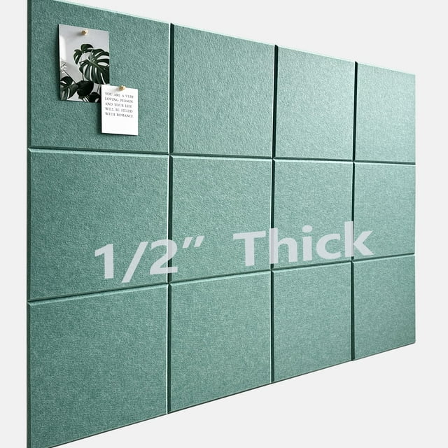 Tablero de corcho AkuDecor, tamaño grande, 48 x 36 cm, con 12 azulejos de fieltro