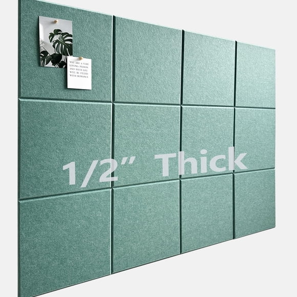 Tablero de corcho AkuDecor, tamaño grande, 48 x 36 cm, con 12 azulejos de fieltro