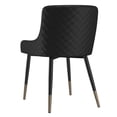 thumbnail image 3 of Ensemble de 2 chaises d’appoint modernes en similicuir et en métal, noir, 3 of 7