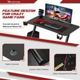thumbnail image 2 of VANSPACE 44 Inch Ergonomic Gaming Desk, Z Shaped Office Computer Desk with Large Mouse Pad, PC Gamer Table with Gaming Handle Rack, Cup Holder and Headphone Hook, 2 of 7