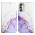 thumbnail image 2 of Allytech Moto G71 5G Case Wallet,Stylish Marble Folding Kickstand Full Body Protection Shockproof Cards Pocket Wrist Strap Wallet Cover for Motorola Moto G71 5G - White Purple, 2 of 7