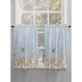 thumbnail image 5 of Starfish Summer Beach Bathroom Window Curtain, Coastal Ocean Wooden Sea Shell Light Filtering Coffee Kitchen Curtains, Bedroom Living Room Curtains 2 Panel 84"x45", 5 of 6
