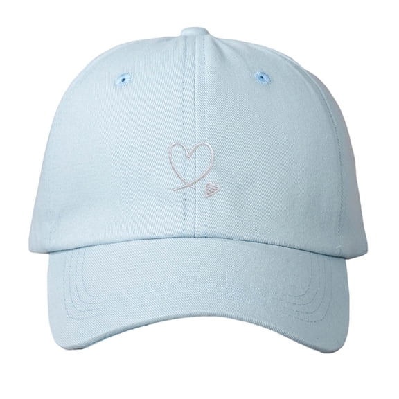 MOJOGO Unisex Baseball Cap Heart Embroidered Cotton Hat Vintage Adjustable Trucker Hats Matching Valentines Hat Light Blue