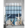 thumbnail image 5 of Fsddascl Coastal Starfish Shower Curtain Set - 48" x 72" Washable Bathtub Curtain with 12 Hooks, Blue Wooden Grain Seashells Country Waterproof Fabric Stall Shower Curtains for Bathroom/Bathtub, 5 of 6