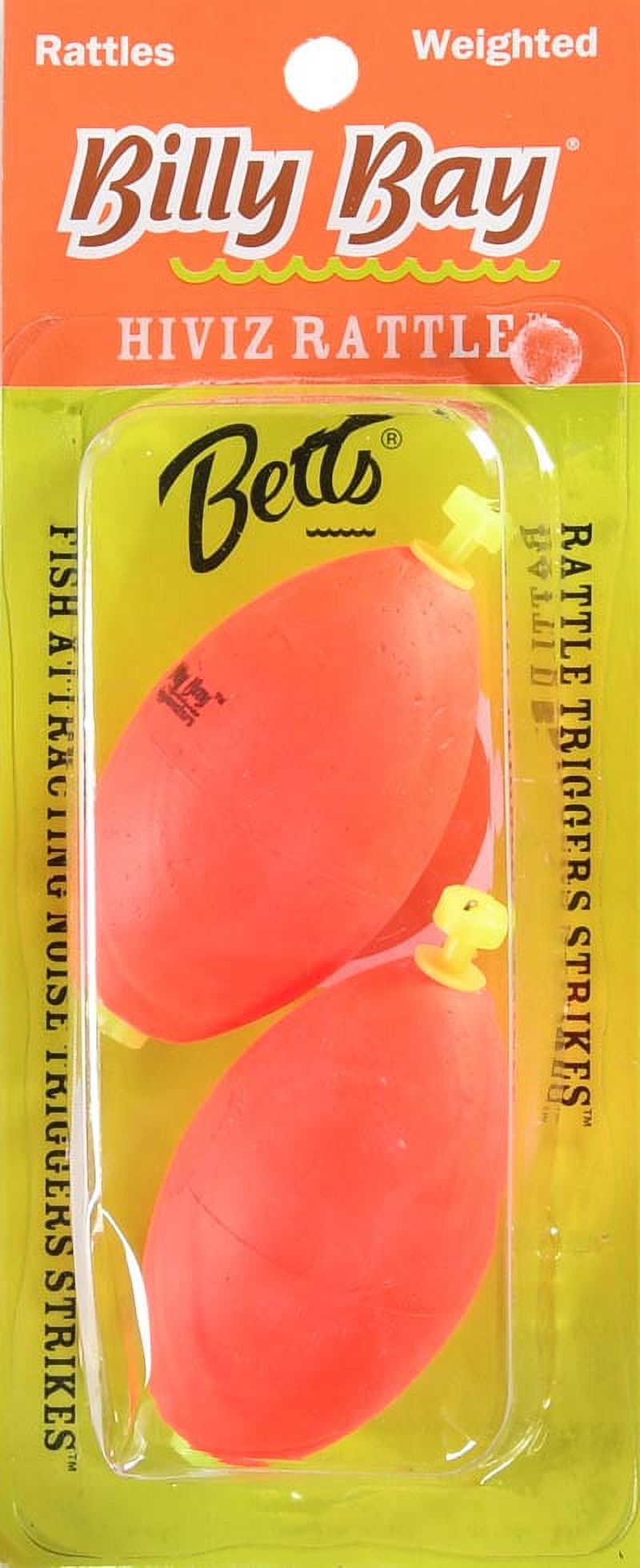 Billy Bay Hi Viz Rattle Weighted Snap On Oval Fishing Float, Red, Size 2 1/2", 2-Pack