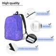 thumbnail image 4 of Rateoe Purple Glitter Pattern Canvas College Laptop Backpack,Travel Daypack,Durable Rucksack Travel Notebook Bag School Backpack Book Bag for Men Women-Small, 4 of 7