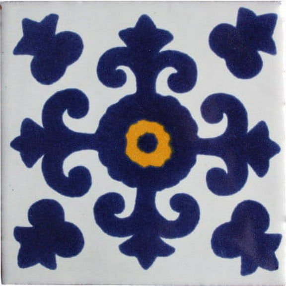4.2x4.2 Valencia Talavera Mexican Tile, Set of 9 pcs