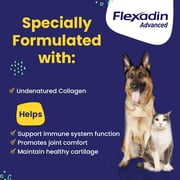 Vetoquinol Flexadin Advanced joint supplement for dogs and cats, once-daily formula with UC-II collagen, clinically proven and vet-recommended, 30 soft chews