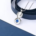 thumbnail image 5 of Infinity Urn Necklace for Ashes for Women Stainless Steel Crystal Wing Cremation Jewelry Human Pet Funeral Keepsake Birthstone Heart Pendant Loved Ones Memorial Gift, 5 of 6