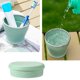 thumbnail image 4 of Vaso de agua plegable de silicona de 200 ml con tapa y cuerda colgante, vaso portátil para viajes y campamentos para bebidas calientes y frías, verde, azul, rosa, morado, 4 of 7