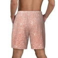 thumbnail image 3 of Kdxio Rose Gold Glitter Print Men'S Swim Trunks With Compression Liner 7 Inch Inseam Quick Dry Swim Shorts, 3 of 7