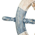 thumbnail image 4 of DecMode Blue Wood Distressed Two-Toned Ship Wheel Wall Decor with Brown Accents, 4 of 9
