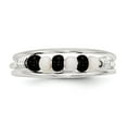 thumbnail image 4 of White Sterling Silver Ring Band Toe Black & Beaded, 4 of 5